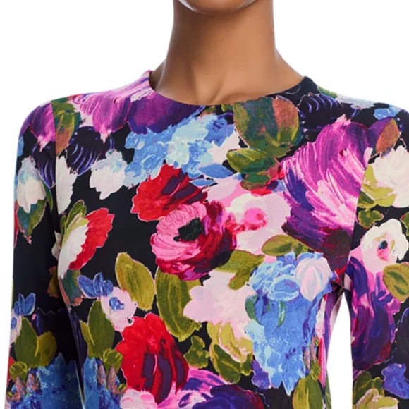 Aqua Pink and Blue Long Sleeve Bodycon Dress for Weddings - Picture 5 of 8